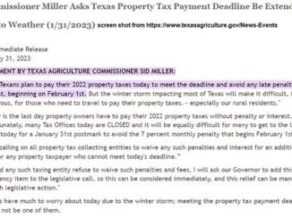 Screen shot of news release from https://www.texasagriculture.gov/News-Events