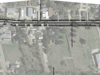 Screen shot from a city of Bryan document showing the location of the future roundabout at South College and Carson.