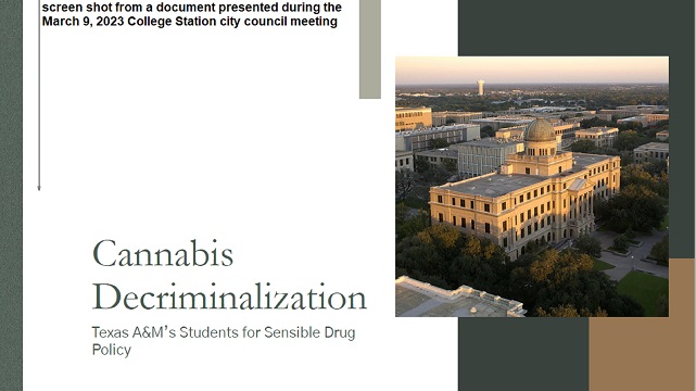 Screen shot from a document presented during the March 9, 2023 College Station city council meeting.