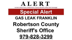 Screen shots from a Robertson County sheriff's office text message.