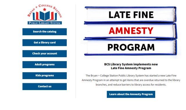 Bryan + College Station Public Library System Implements Amnesty ...