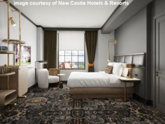 Rendering of a future LaSalle Hotel guest room courtesy of New Castle Hotels & Resorts.