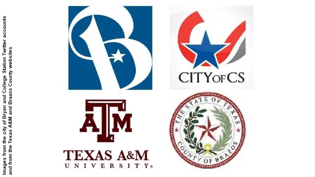 Images from the city of Bryan and College Station Twitter accounts and the Texas A&M and Brazos County websites.