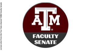 Screen shot from the You Tube channel TAMU Faculty Senate.