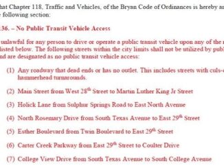 Screen shot from a city of Bryan document.