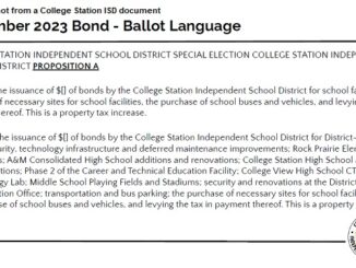 Screen shot from a College Station ISD document.