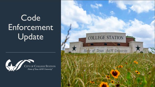 Slide from the code enforcement presentation during the June 22, 2023 College Station city council meeting.