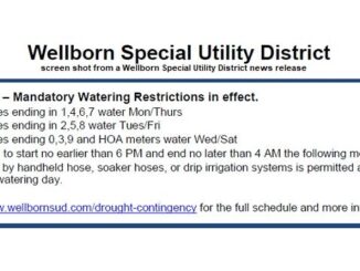 Screen shot from a Wellborn Special Utility District news release.