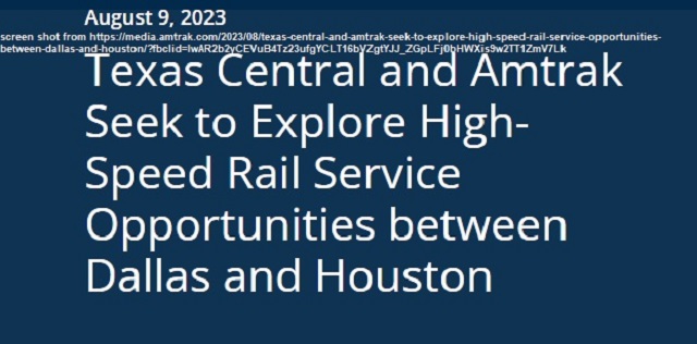 Amtrak Announces A Partnership On Texas Central's High Speed Passenger ...