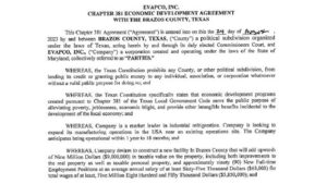 Screen shot from a Brazos County document.