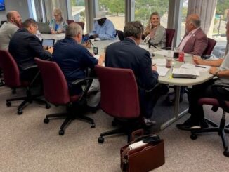 Bryan city council members and staff during a special meeting on July 31, 2023.