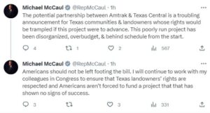 Screen shot from Michael McCaul's Twitter/X account.