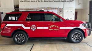 City of Bryan photo of the fire department's mobile health unit SUV as of September 12, 2023.