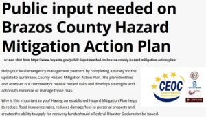 Screen shot from https://www.bryantx.gov/public-input-needed-on-brazos-county-hazard-mitigation-action-plan/