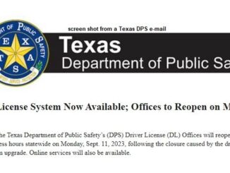 Screen shot from a Texas DPS e-mail.