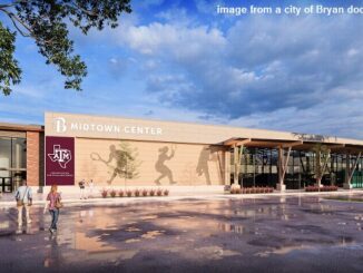 Image of the architect's rendering of the Midtown Park indoor tennis center from the city of Bryan.