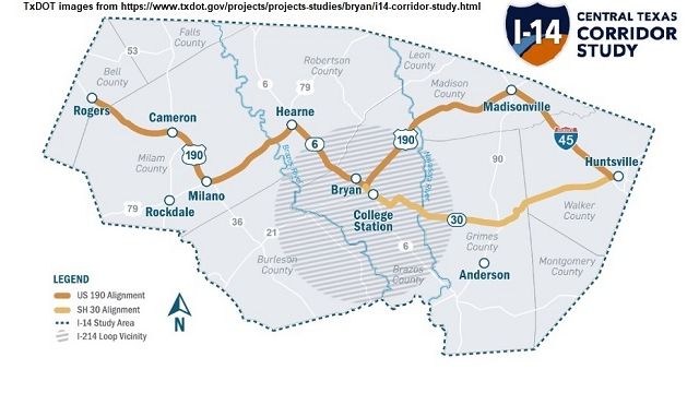 Texas Department Of Transportation Wants Your Opinion About Where To Build  Interstate 14 Through The Brazos Valley - WTAW