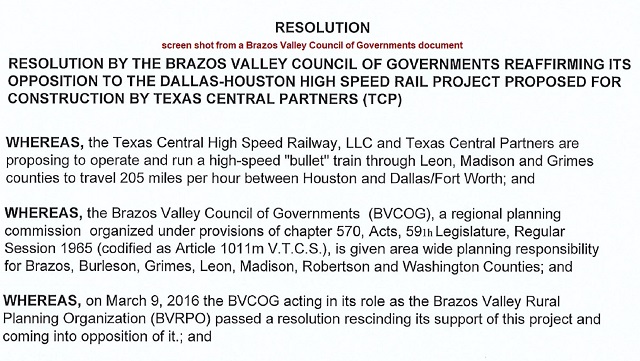 Screen shot from a Brazos Valley Council of Governments document.