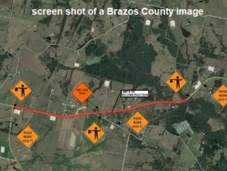 Screen shot from a Brazos County document showing the Macey Road construction area.