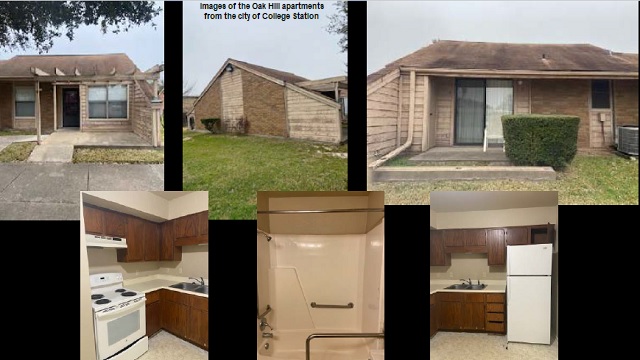 Images of the Oak Hill apartments from the city of College Station.