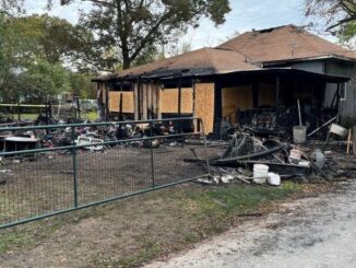 Photo taken of the rear of a house fire at Antone and Ennis in Bryan. The photo was taken the day after the fire on November 22, 2023.