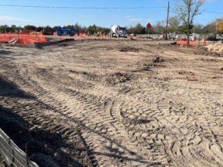 Photo taken December 14, 2023 of the construction site of the Blinn College Bryan campus administration and student services building.