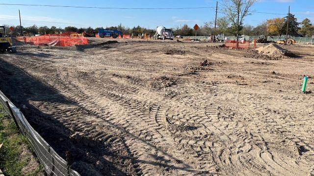 Photo taken December 14, 2023 of the construction site of the Blinn College Bryan campus administration and student services building.