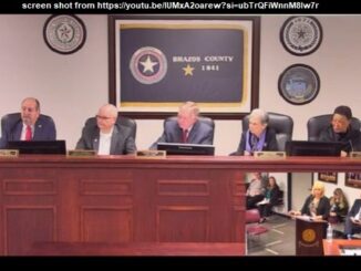 Screen shot of the video from the November 28, 2023 Brazos County commission meeting from https://youtu.be/lUMxA2oarew?si=ubTrQFiWnnM8lw7r