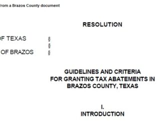 Screen shot from a Brazos County document.