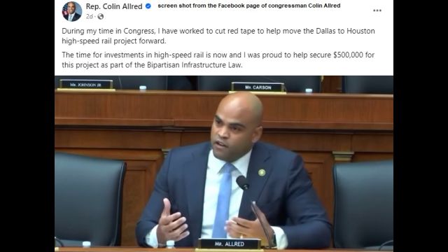 Screen shot from the Facebook page of congressman Colin Allred.