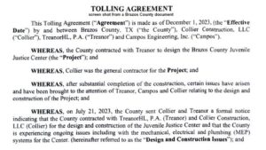 Screen shot from a Brazos County document.