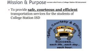 Screen shot from a College Station ISD document.