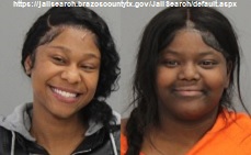 Photos of (L-R) Jamiyah Fields and India Nelson from https://jailsearch.brazoscountytx.gov/JailSearch/default.aspx