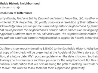 Screen shot from the Facebook page Southside Historic Neighborhood.