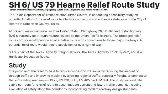 Screen shot from https://www.txdot.gov/projects/projects-studies/bryan/sh6-us79-hearne-relief-route.html