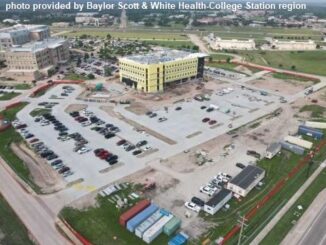 Photo provided April 17, 2024 by Baylor Scott & White Health-College Station region of the "The Plaza" medical office building under construction next to the BS&W College Station hospital.