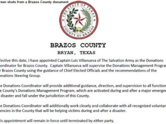 Screen shots from a Brazos County document.