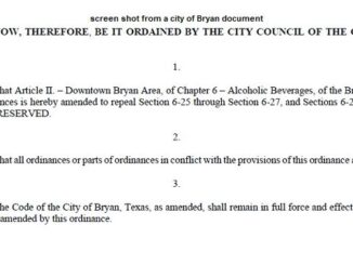 Screen shot from a city of Bryan document.