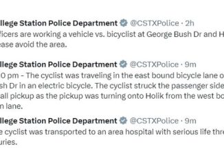 Screen shots from the College Station police department's Twitter/X account.