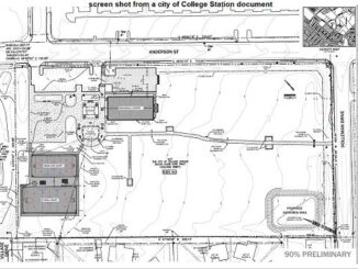 Screen shot from a city of College Station document showing the location of new pickleball, futsol, and mixed use courts at Anderson Park.