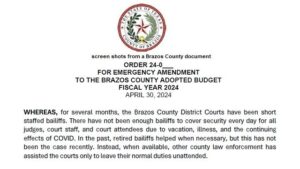 Screen shots from a Brazos County document.