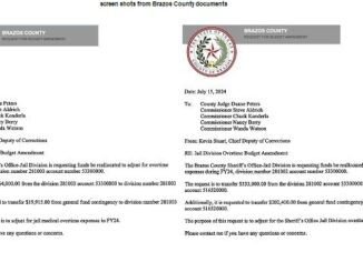Screen shots from Brazos County documents.