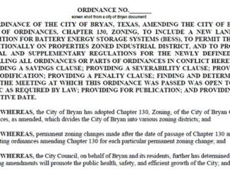 Screen shot from a city of Bryan document.