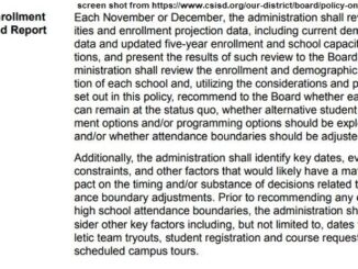 Screen shot from csisd.org/our-district/board/policy-online.