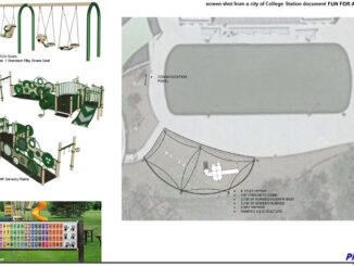 Screen shot from a city of College Station document showing the Fun For All playground equipment purchased at the July 25, 2024 College Station city council meeting.