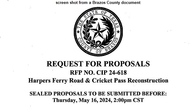 Screen shot from a Brazos County document.