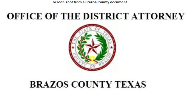 Screen shot from a Brazos County document.