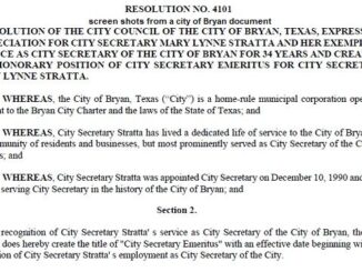 Screen shots from a city of Bryan document.