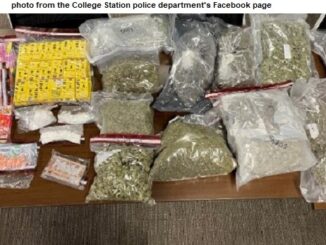 Photo from the College Station police department's Facebook page, showing some of the drugs seized during search of homes in College Station and Bryan.