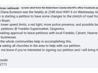 Screen shot from the Robertson County sheriff's office Facebook page.